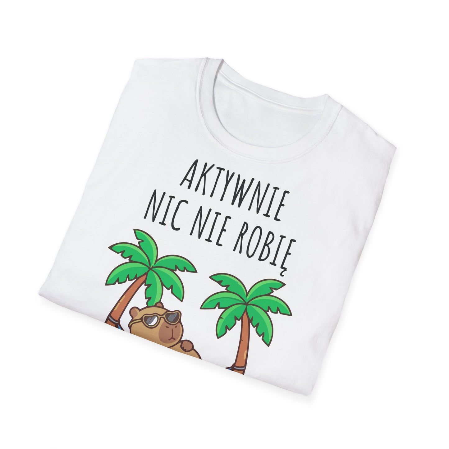 Aktywnie Nic Nie Robię – Śmieszna Koszulka z Kapibarą