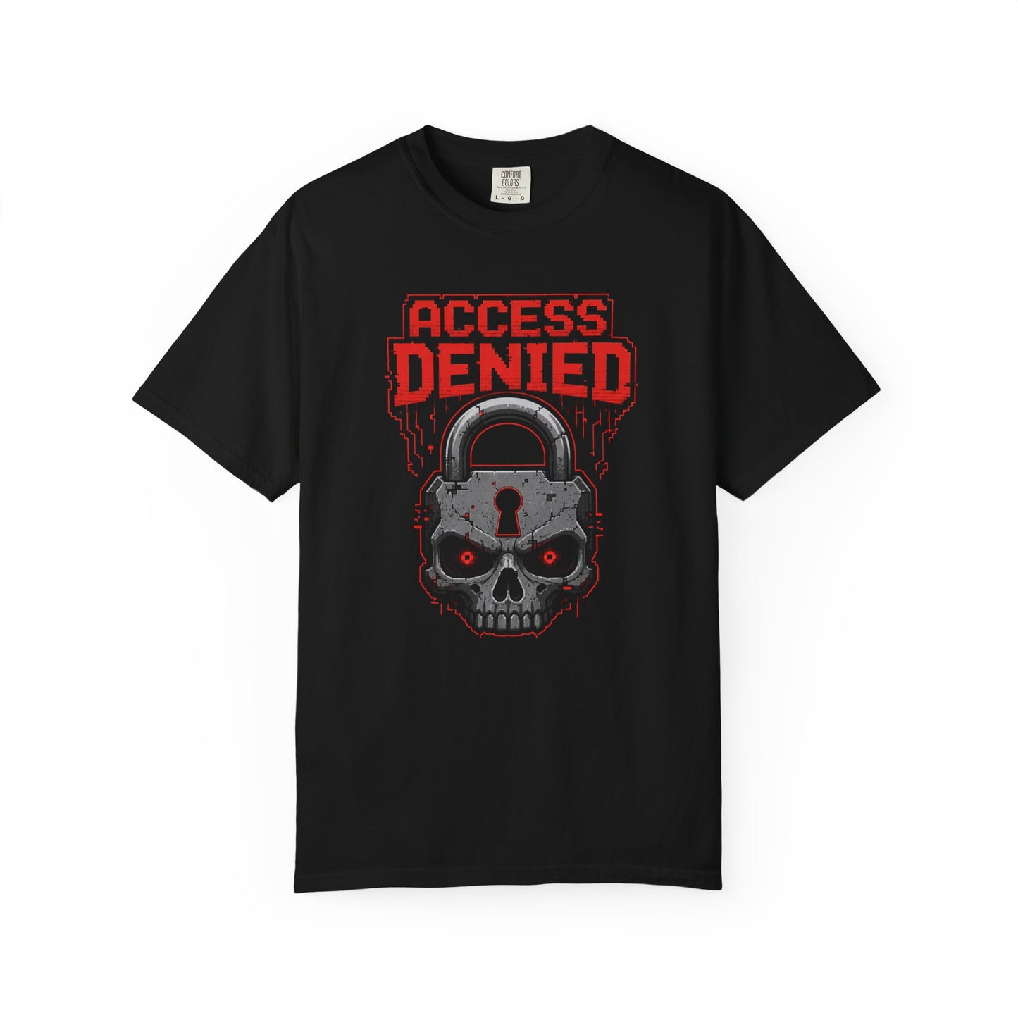 Access Denied Skull T-Shirt — Gothic Padlock Graphic Tee