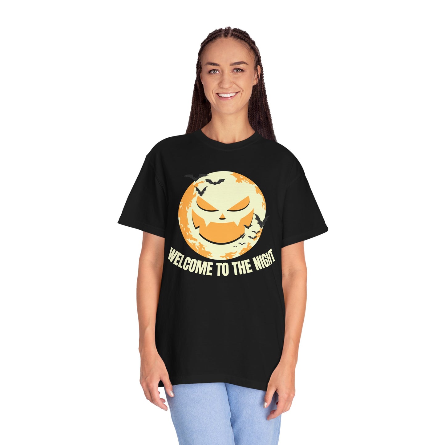 Welcome to the Night T-Shirt – Creepy Moon Graphic Tee