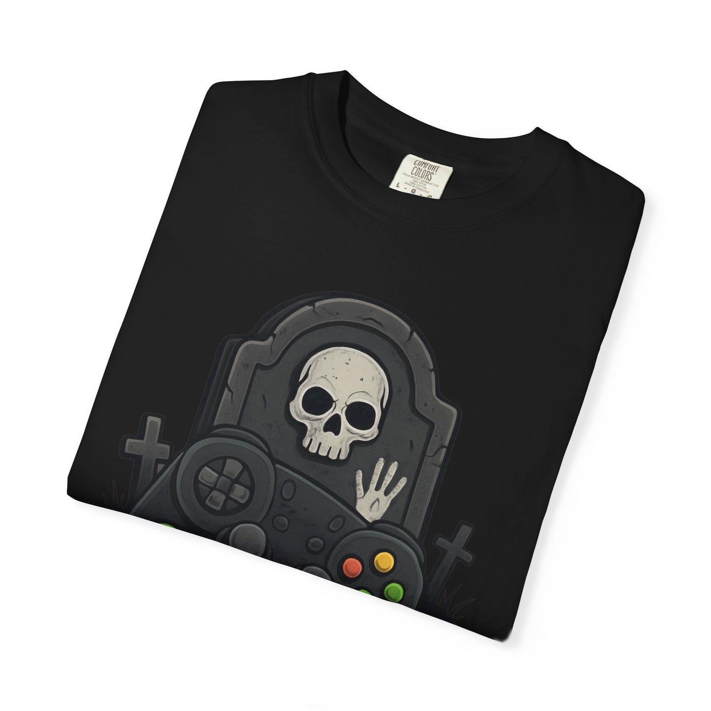 Gamer Graveyard T-Shirt – Horror Gaming Skull & Controller Tee