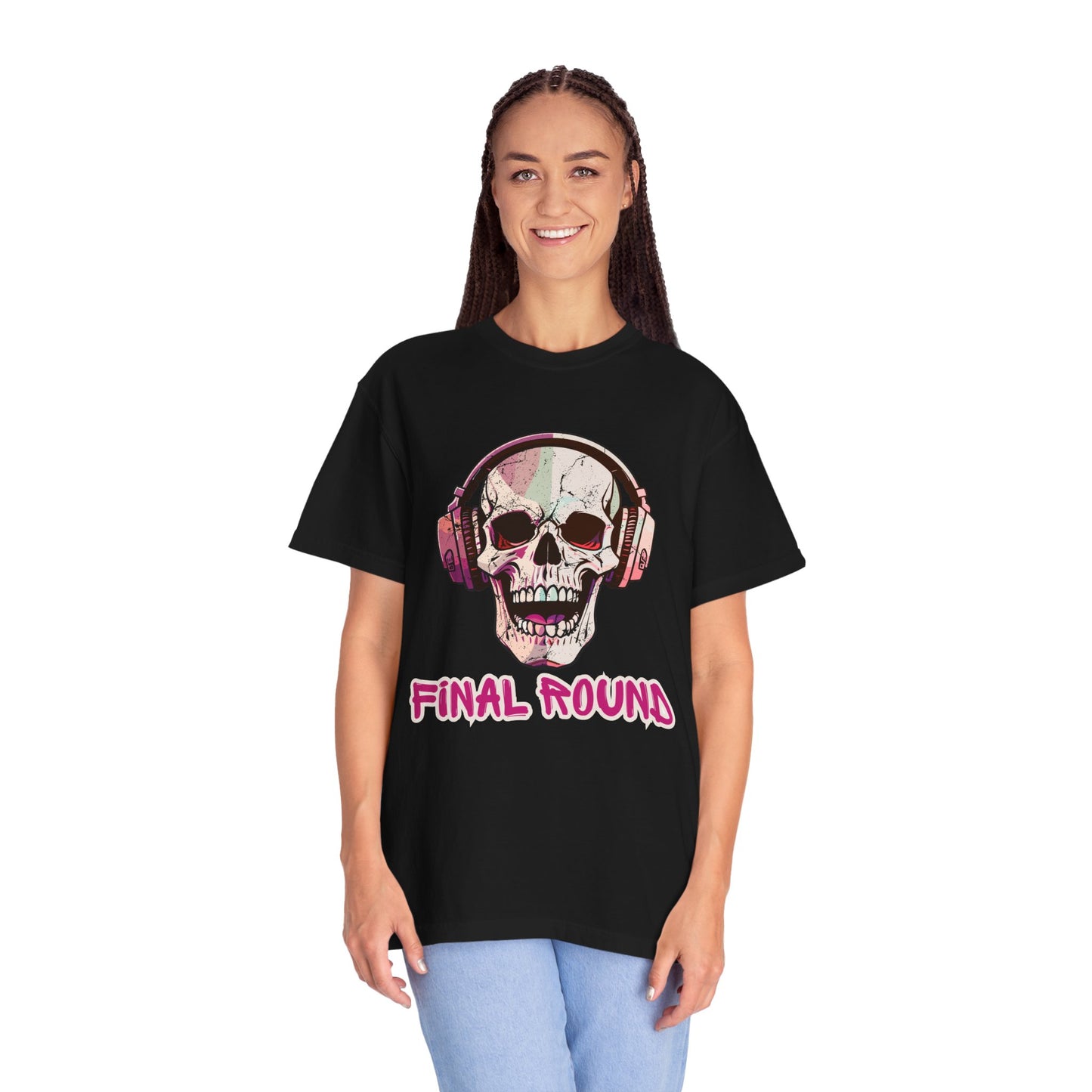 Final Round Skull Tee — Skull with Headphones Graphic T‑Shirt