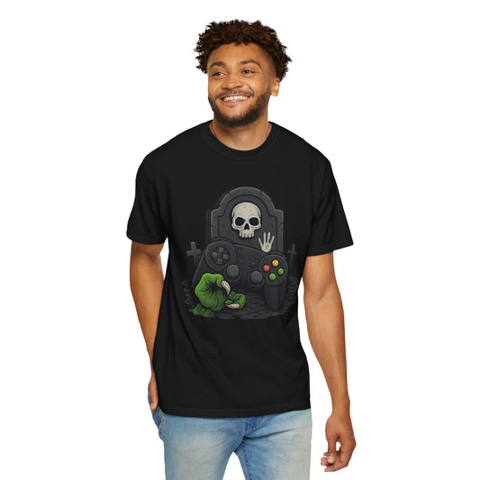 Gamer Graveyard T-Shirt – Horror Gaming Skull & Controller Tee
