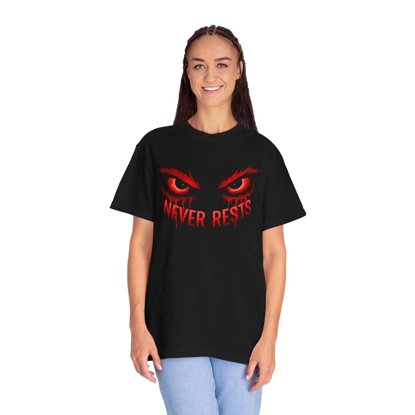 NEVER RESTS — Red Eyes T-shirt