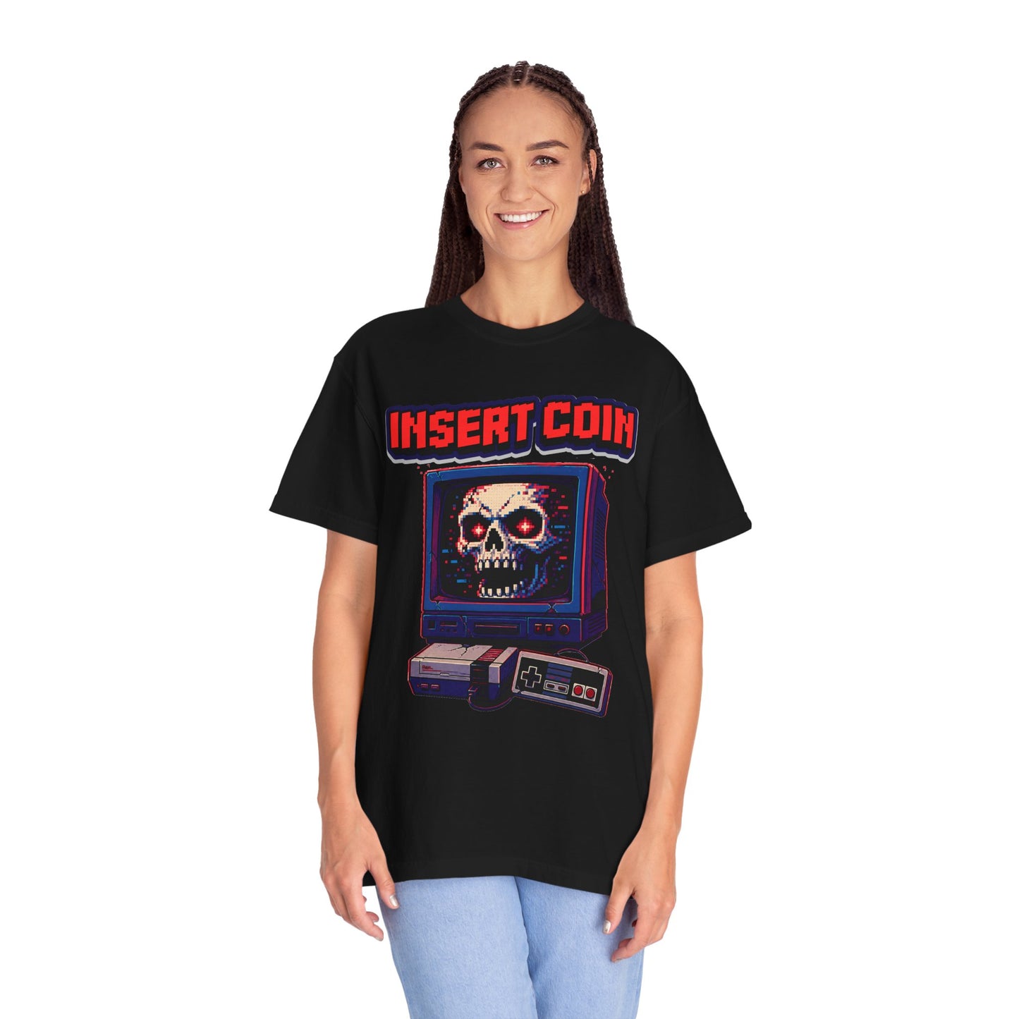 Insert Coin Skull Retro Gaming T-Shirt