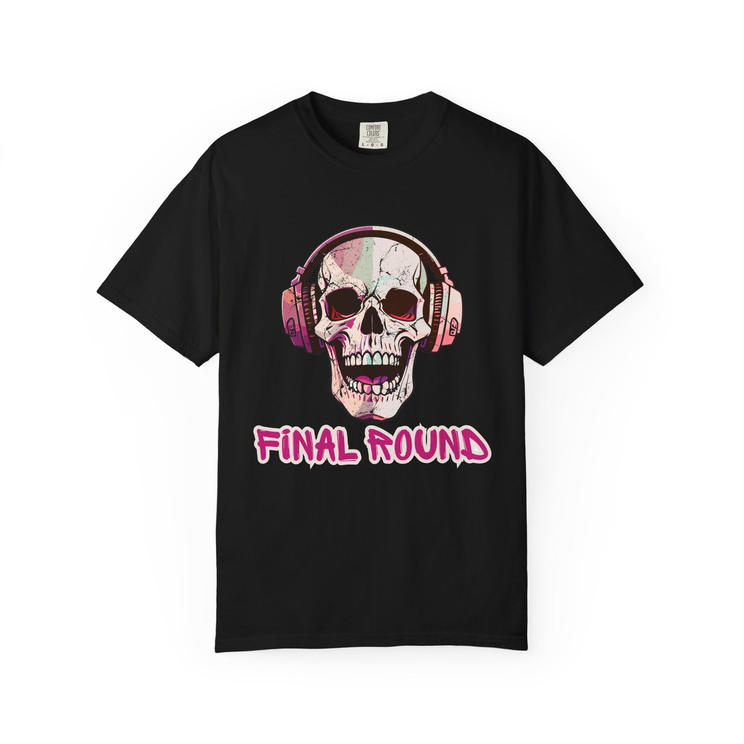 Final Round Skull Tee — Skull with Headphones Graphic T‑Shirt
