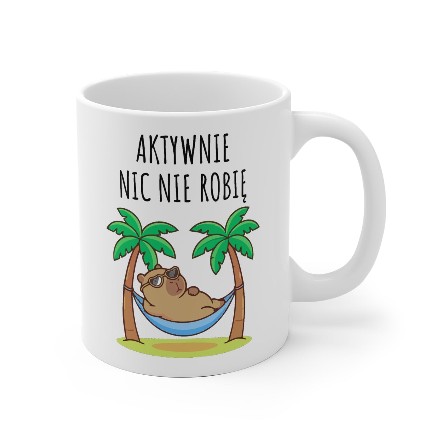 Aktywnie Nic Nie Robię – Śmieszny Kubek z Kapibarą