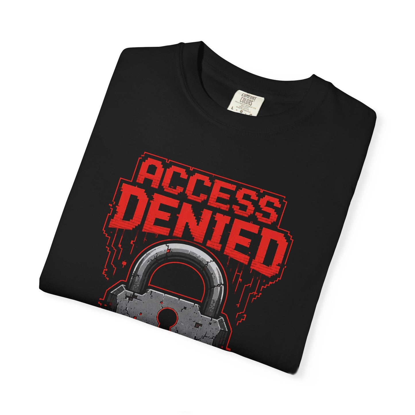 Access Denied Skull T-Shirt — Gothic Padlock Graphic Tee